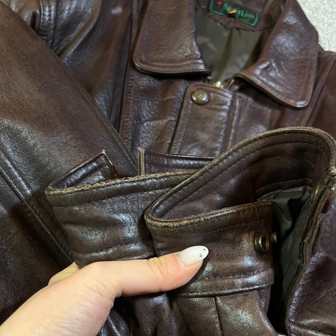 Vintage 빈티지 양가죽 봄버 자켓 ( 레드 브라운 ) 상품이미지5