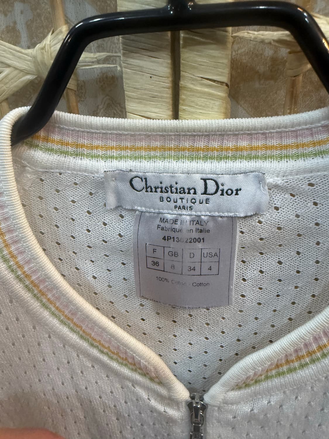 38/55-66 정품 디올 화이트 메쉬 로고집업 자켓 팝니다 상품이미지2