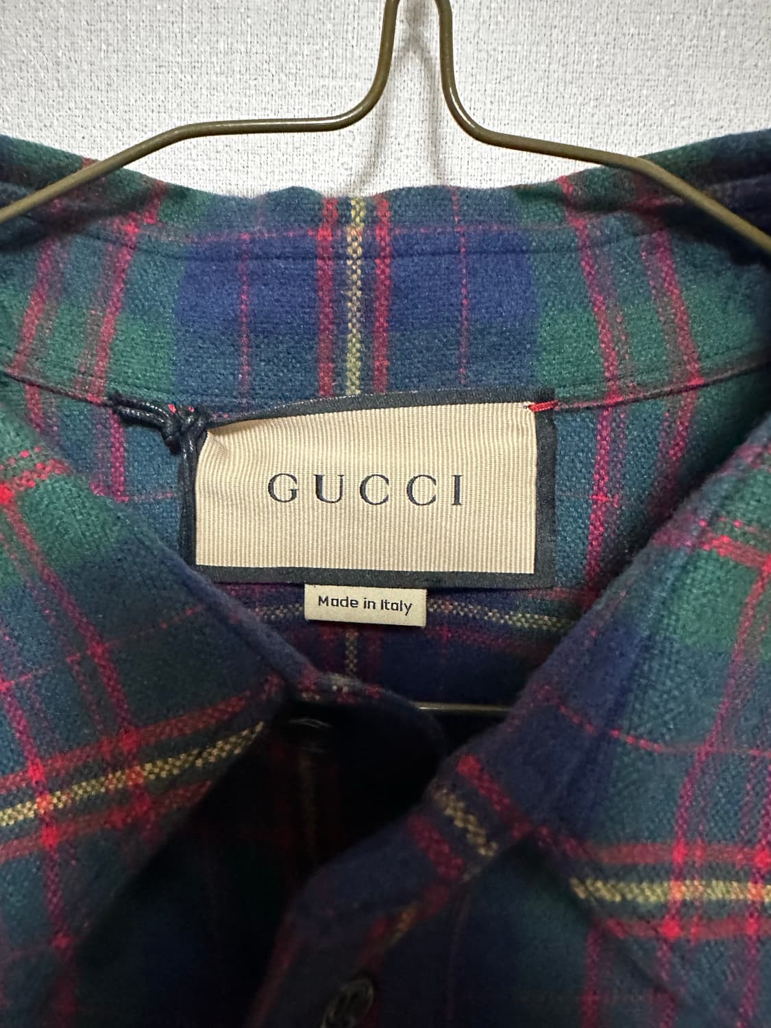 구찌 남성 플란넬 타탄 체크 셔츠 50 (새상품) 상품이미지6