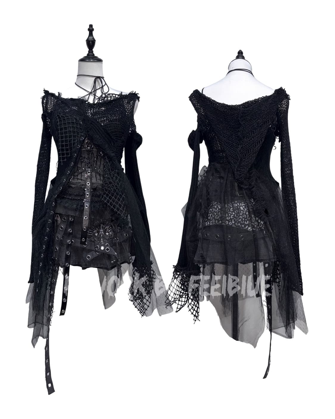 FEELBLUE REWORK 021 – Black Ruin Dress 상품이미지9