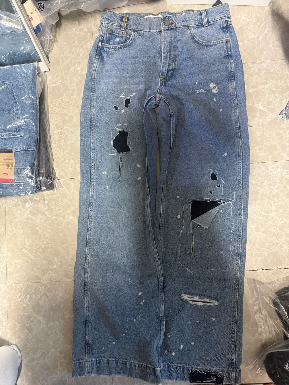 36사이즈 자라 아더에러 패치워크 데님 블루 상품이미지1