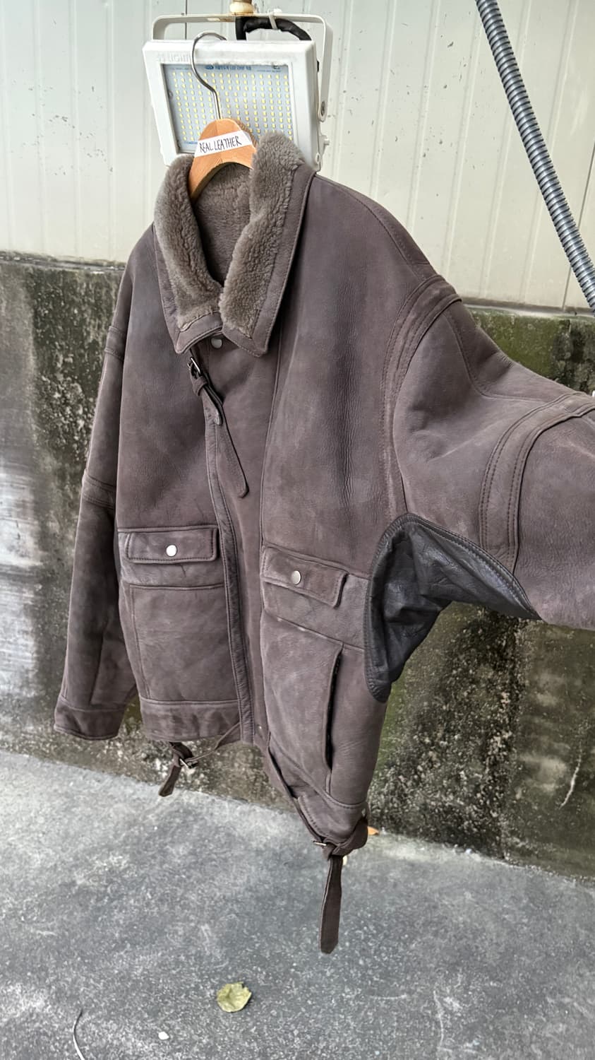 리얼 레더 무스탕 무톤 시어링 자켓 상품이미지3