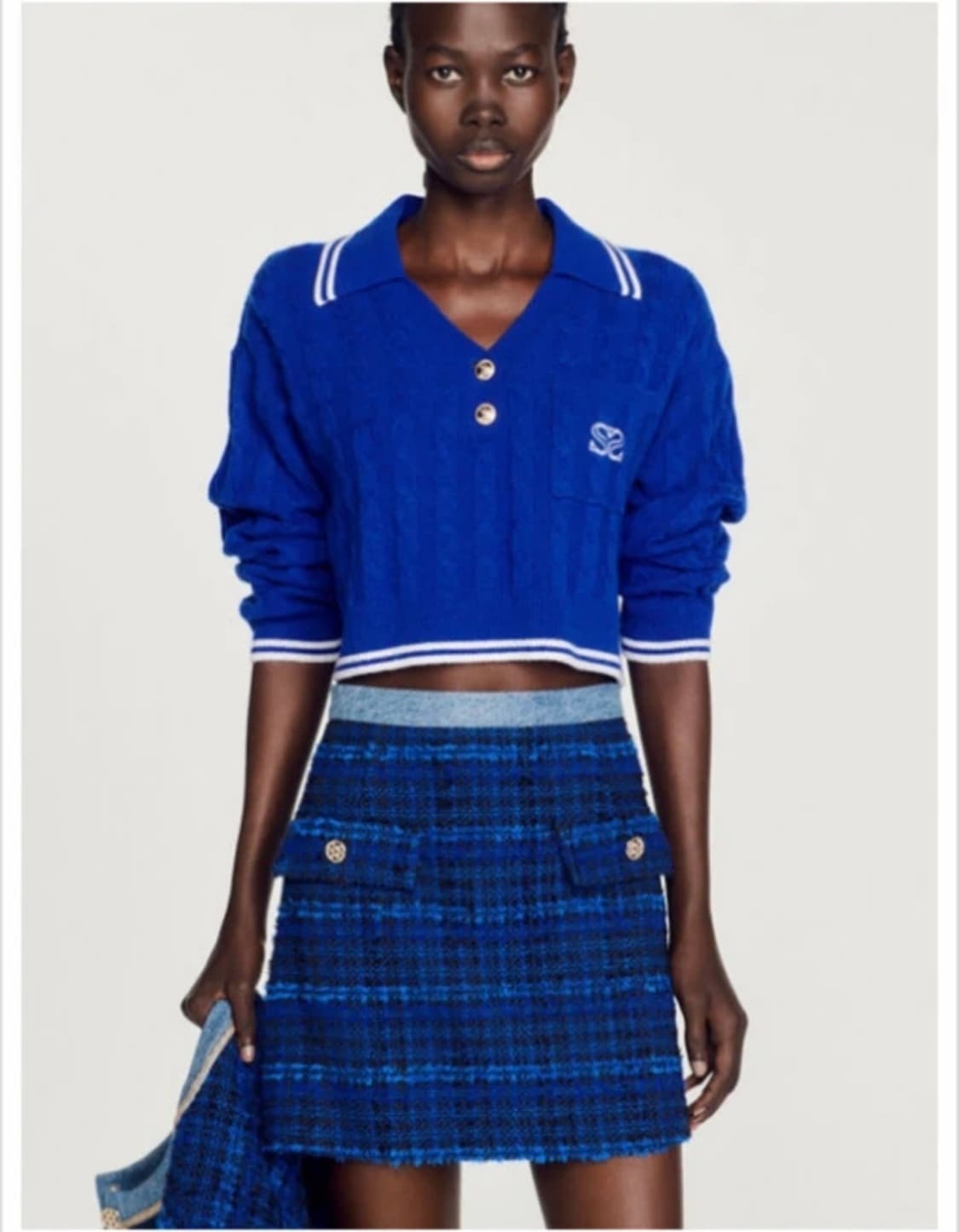 산드로 sandro 데님 트위드 스커트 36 새상품 상품이미지1