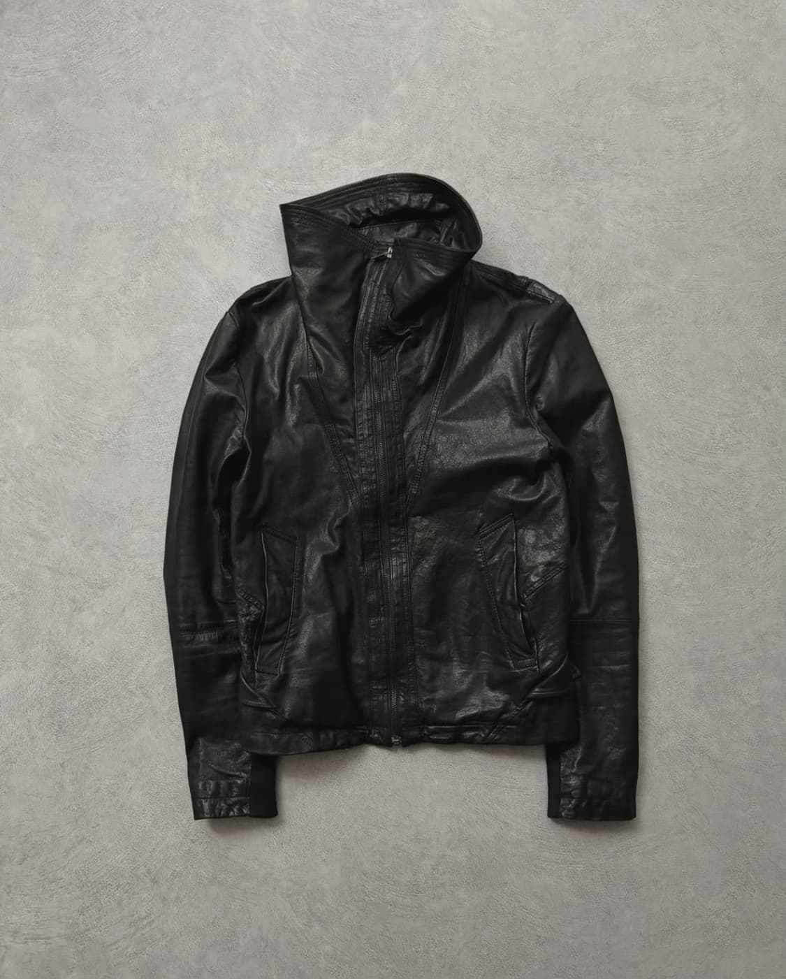 코데즈컴바인 하이넥 램스킨 레더자켓 상품이미지1