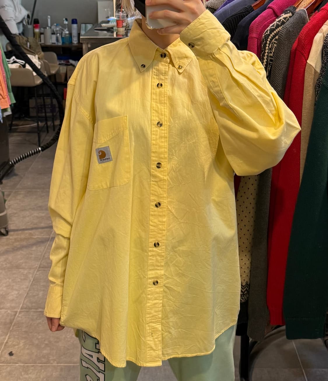 [NO.9] 칼하트 옐로우 긴팔셔츠 상품이미지1