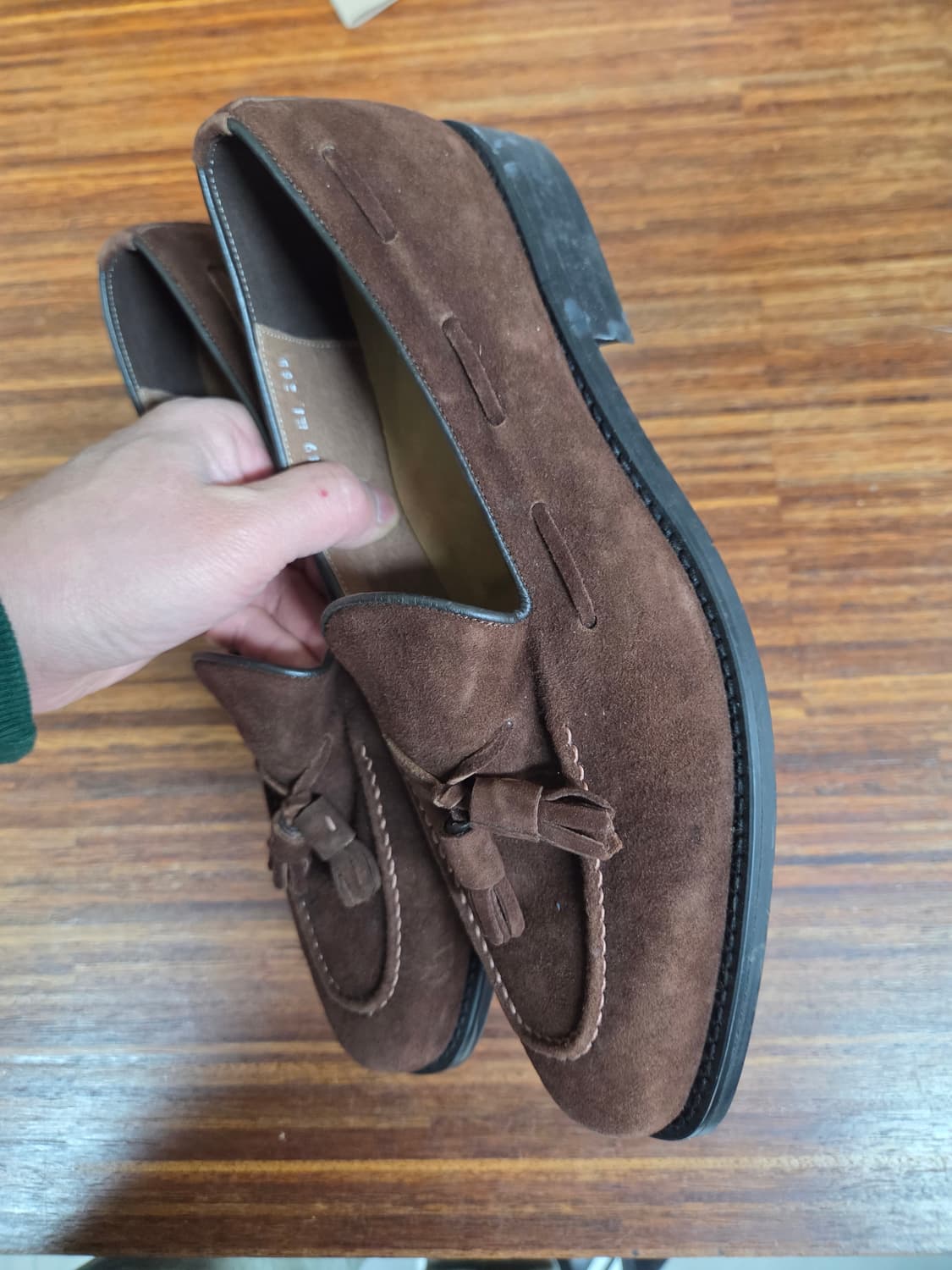 빈티지 토마스 클럽 스웨이드 테슬로퍼 265 브라운  상품이미지6