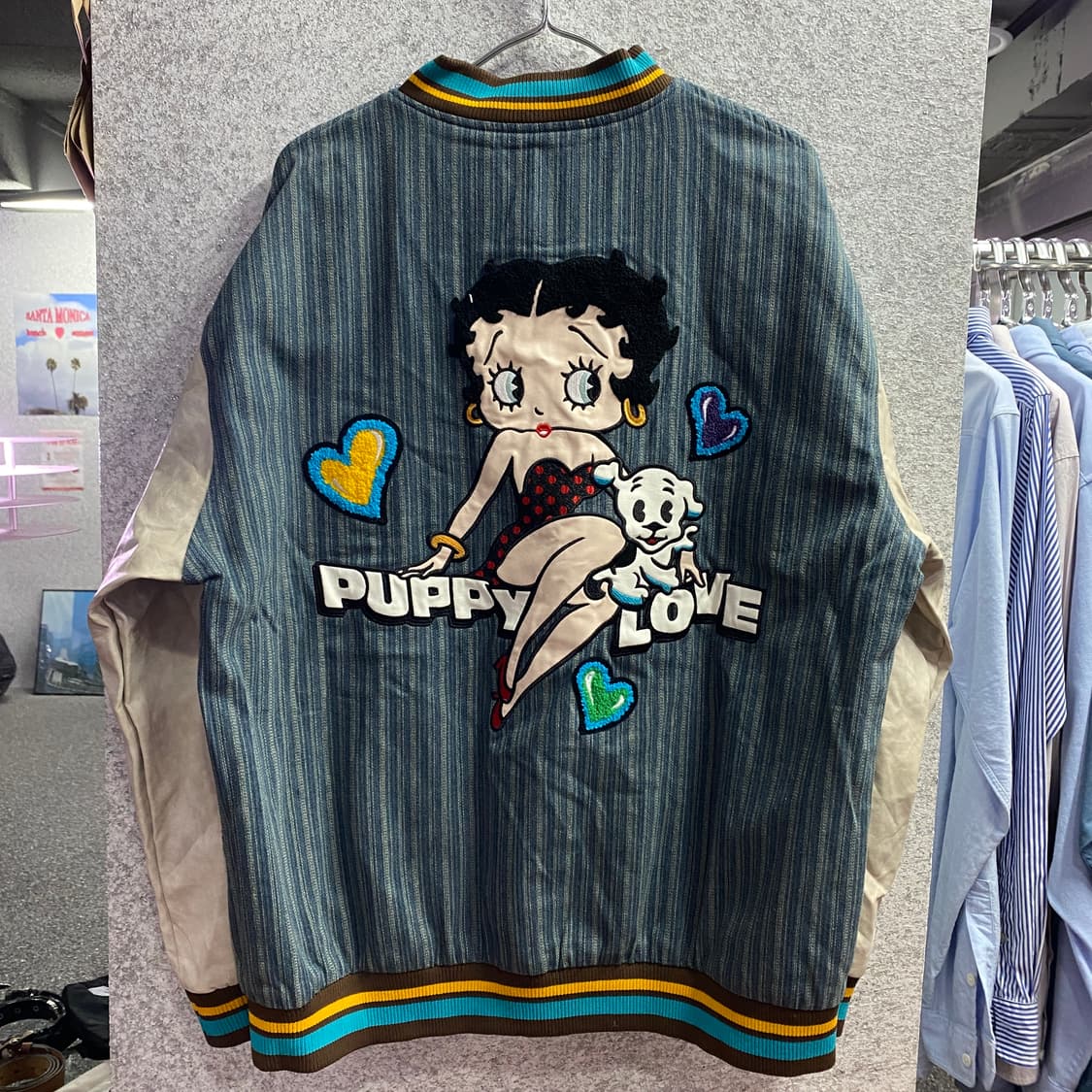 빈티지 베티붑 패치 데님 바시티 자켓 B3631 상품이미지7