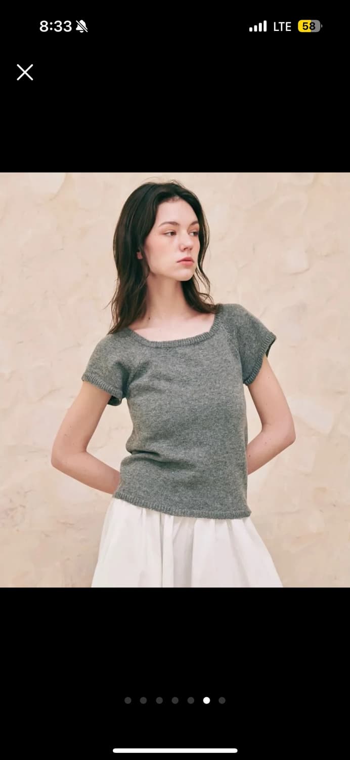 론론 스퀘어 라운드넥 니트 상품이미지6