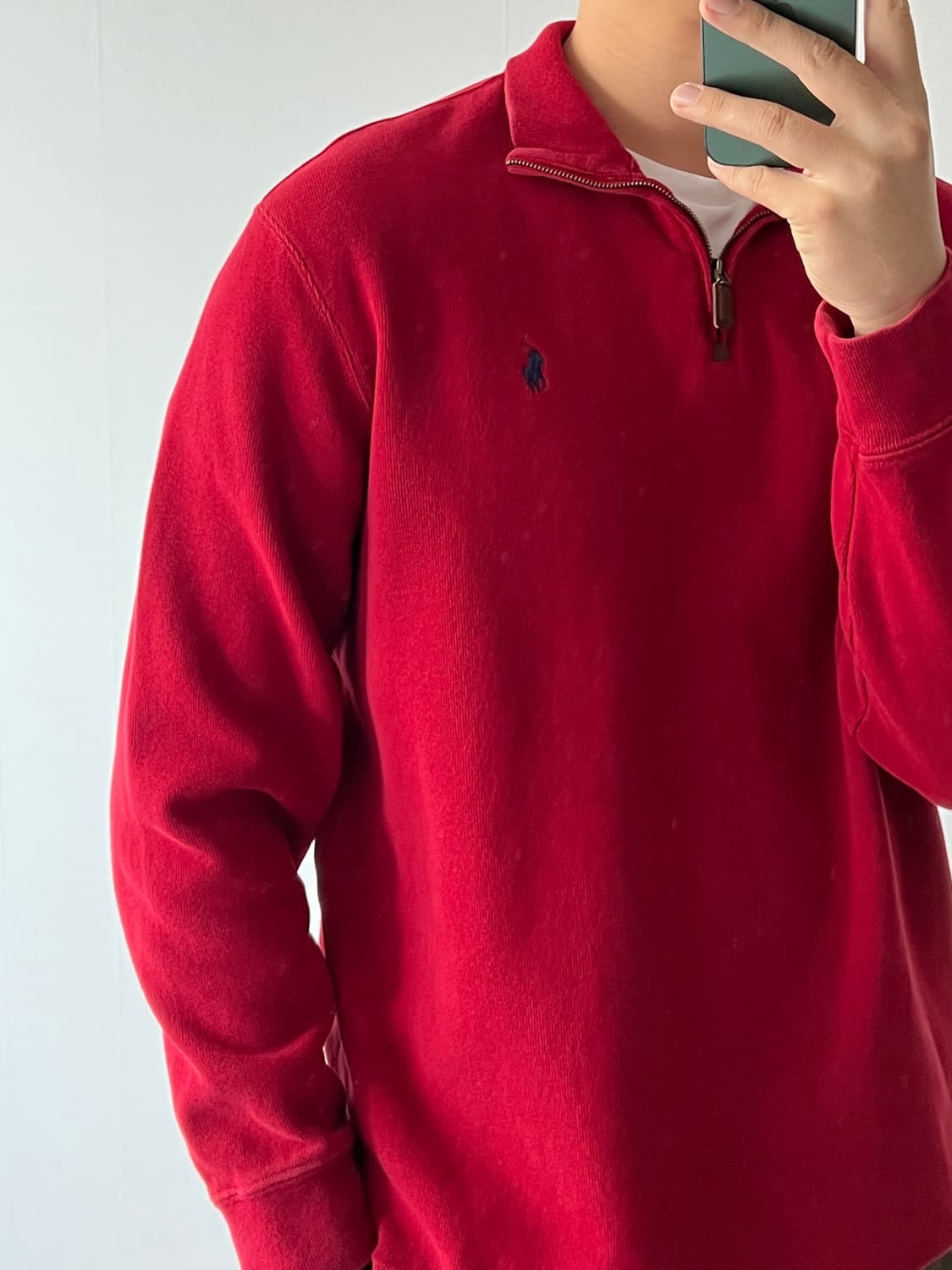 폴로 랄프로렌 레드 반집업 XL 상품이미지6