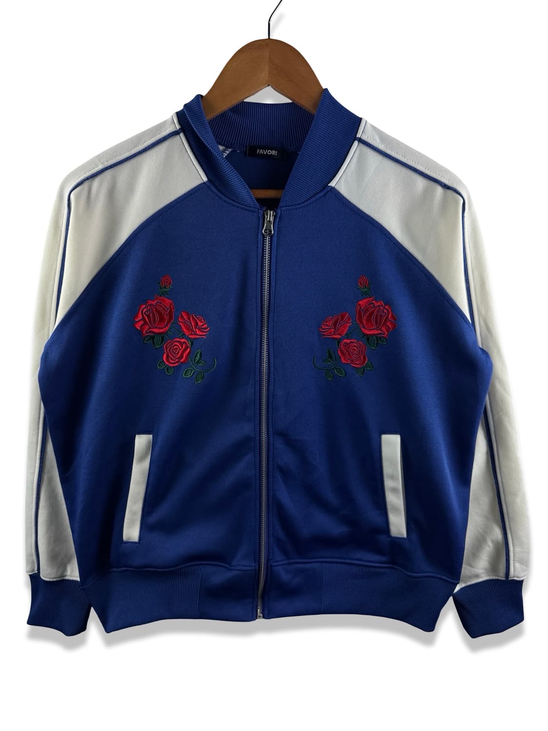 JPN 로즈자수 블루 트랙탑져지3005 상품이미지1