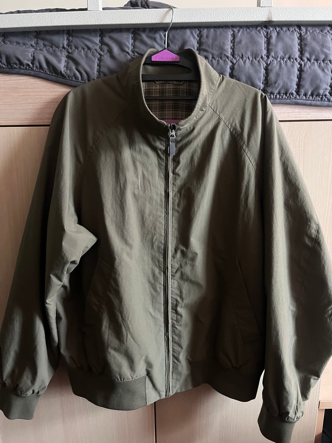 유니클로 올리브 해링턴 자켓 L 판매 상품이미지2