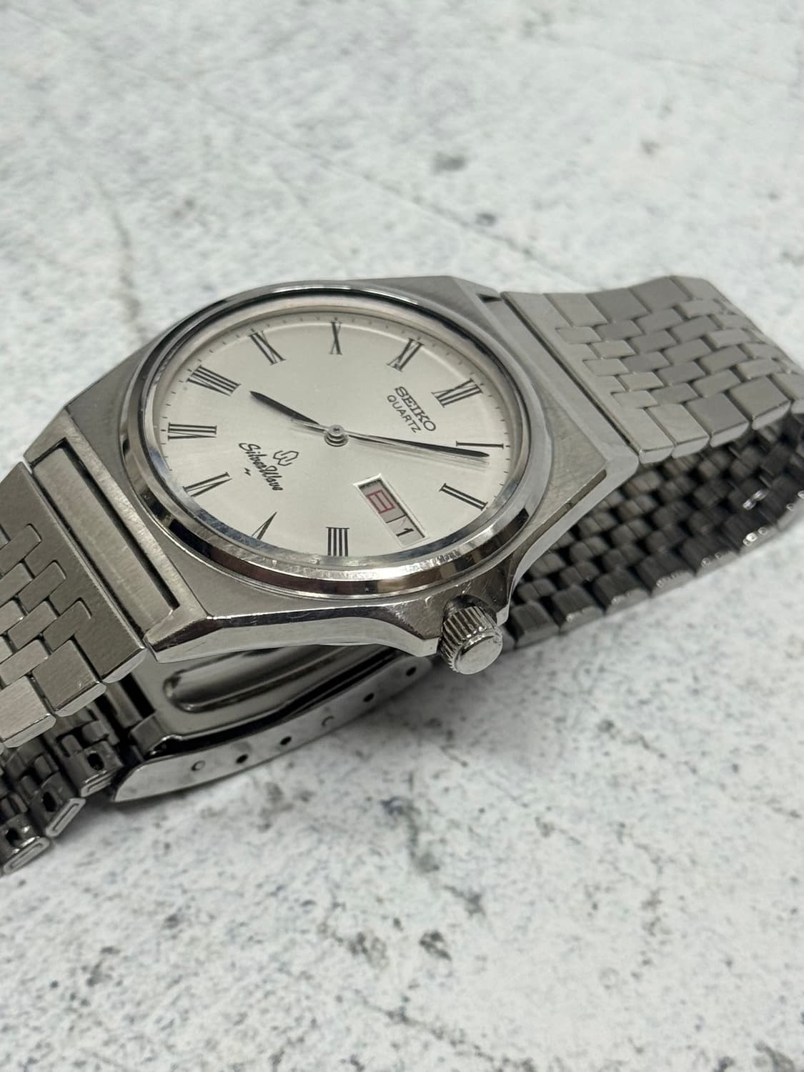 90s 빈티지 세이코 실버웨이브 로마인덱스 쿼츠 상품이미지3