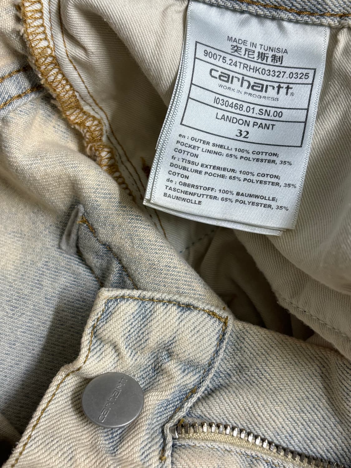 (32) 칼하트 wip landon 랜든 팬츠 로버트슨 블루 샌드 상품이미지6