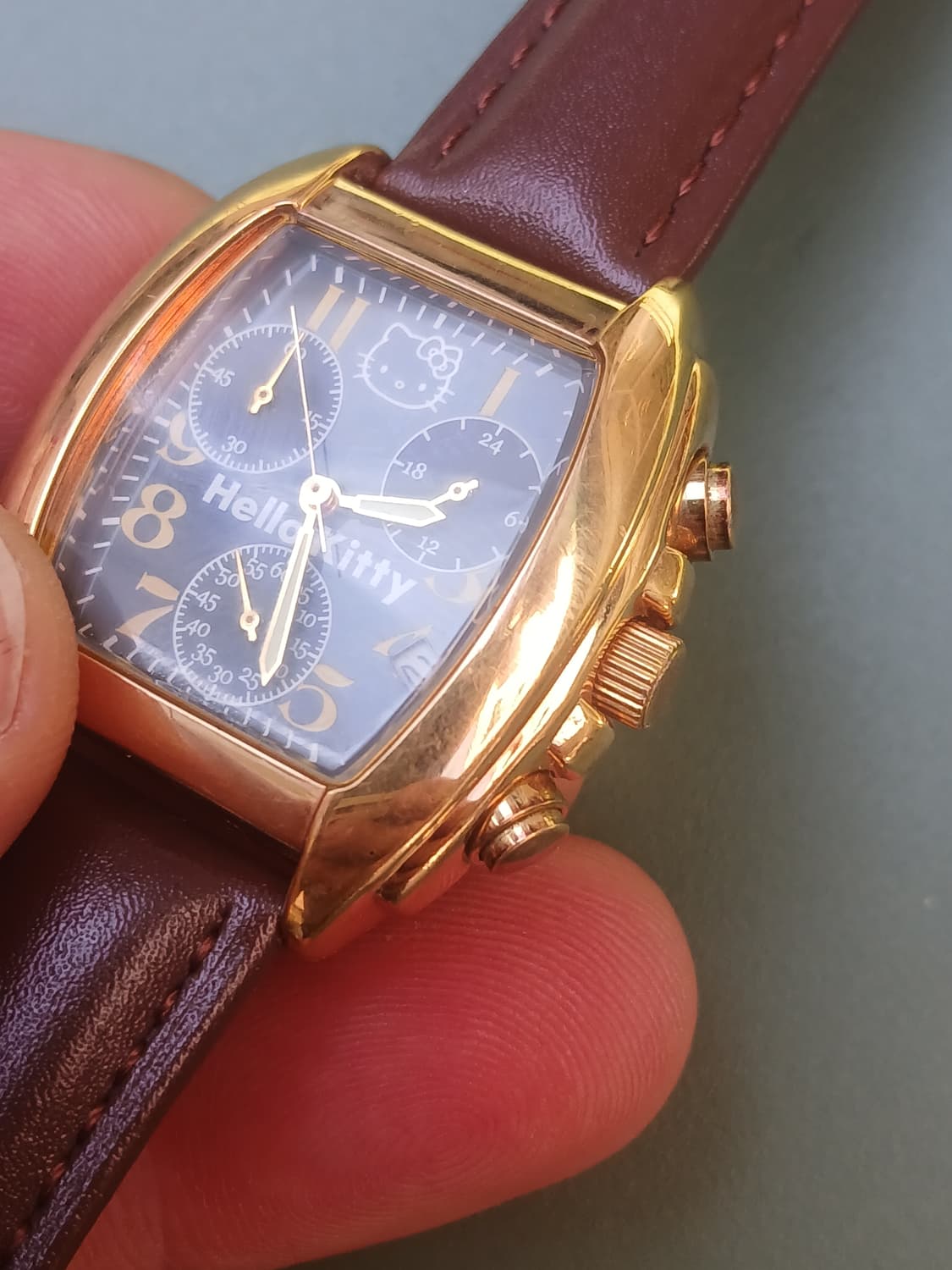 빈티지 산리오 헬로키티 크로노 쿼츠 시계 상품이미지3