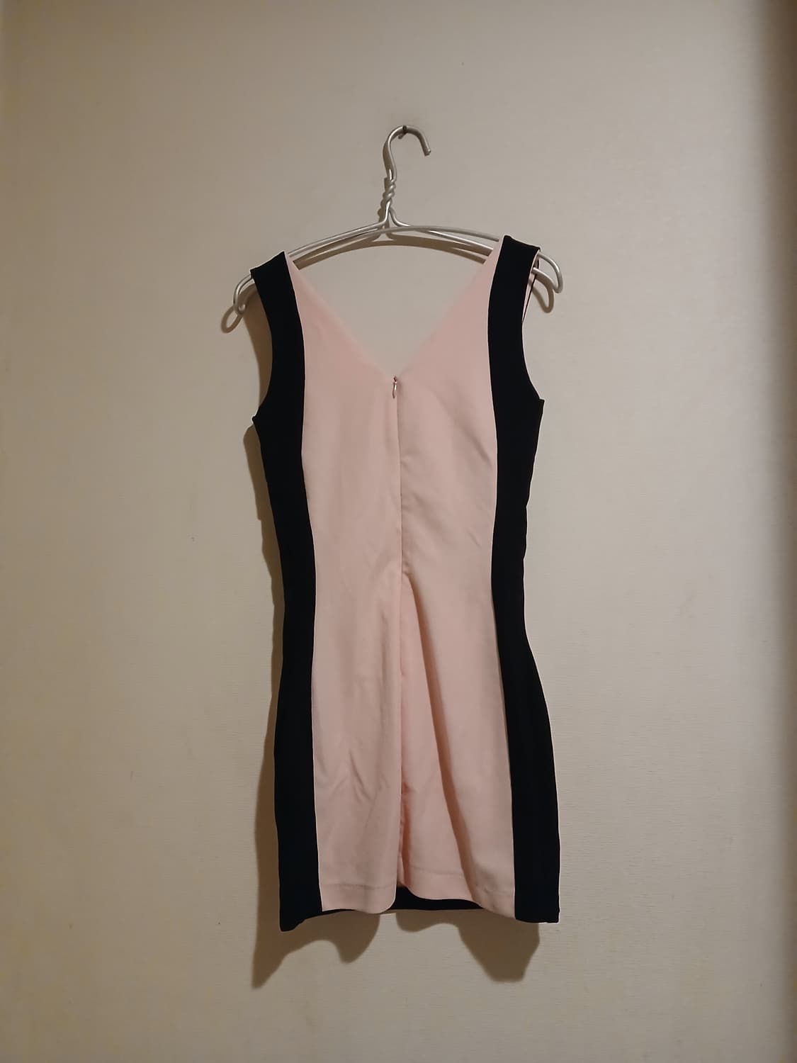 나롱쥐 블랙 핑크 배색 미니 원피스 섹시 홀복 드레스 파티 클럽룩 상품이미지5