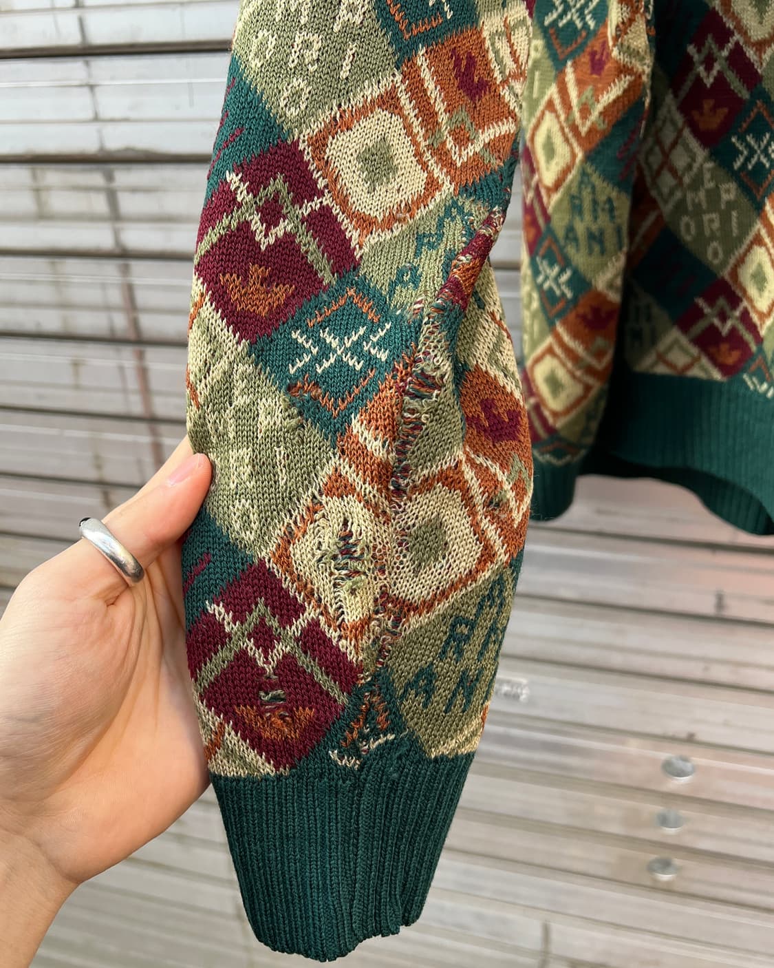 [L] 80s 엠포리오 아르마니 패턴 스웨터 상품이미지7