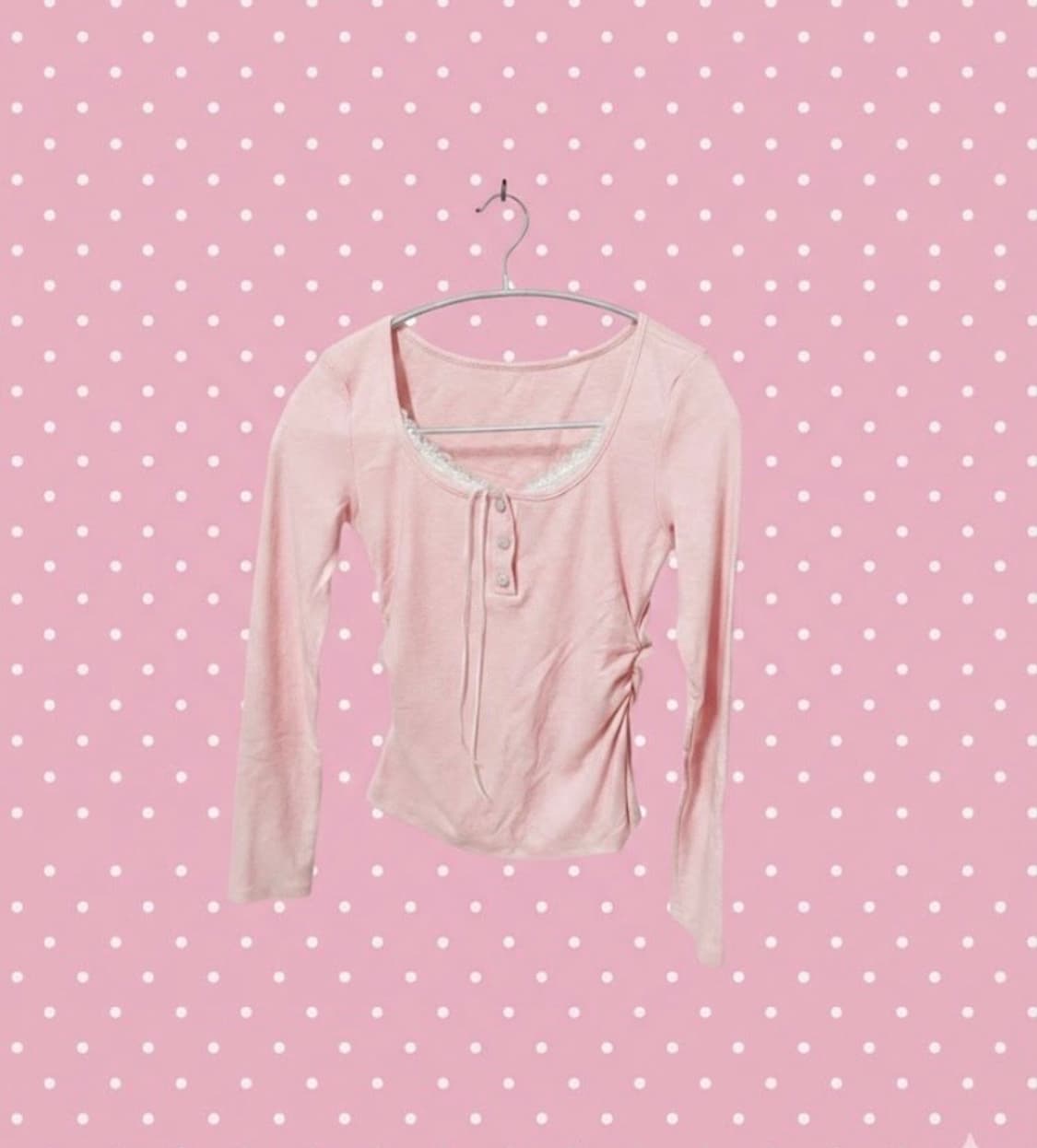 🎀핑크레이스 에겐 롱슬리브🎀 상품이미지1