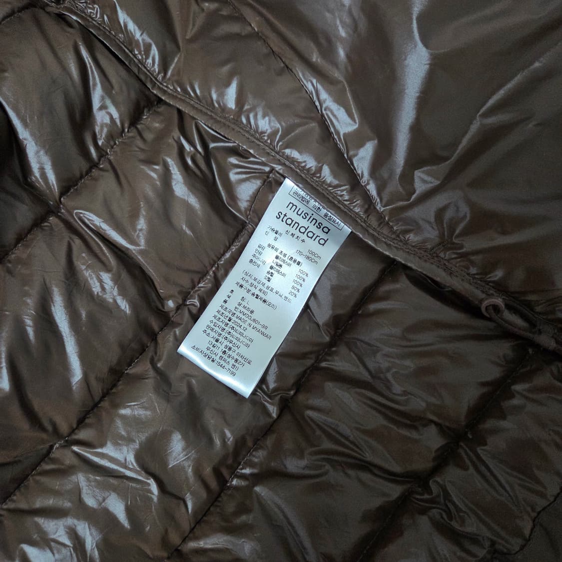 무신사스탠다드 시티 레저 후디드 라이트 다운 재킷 브라운 L / 패딩 상품이미지5
