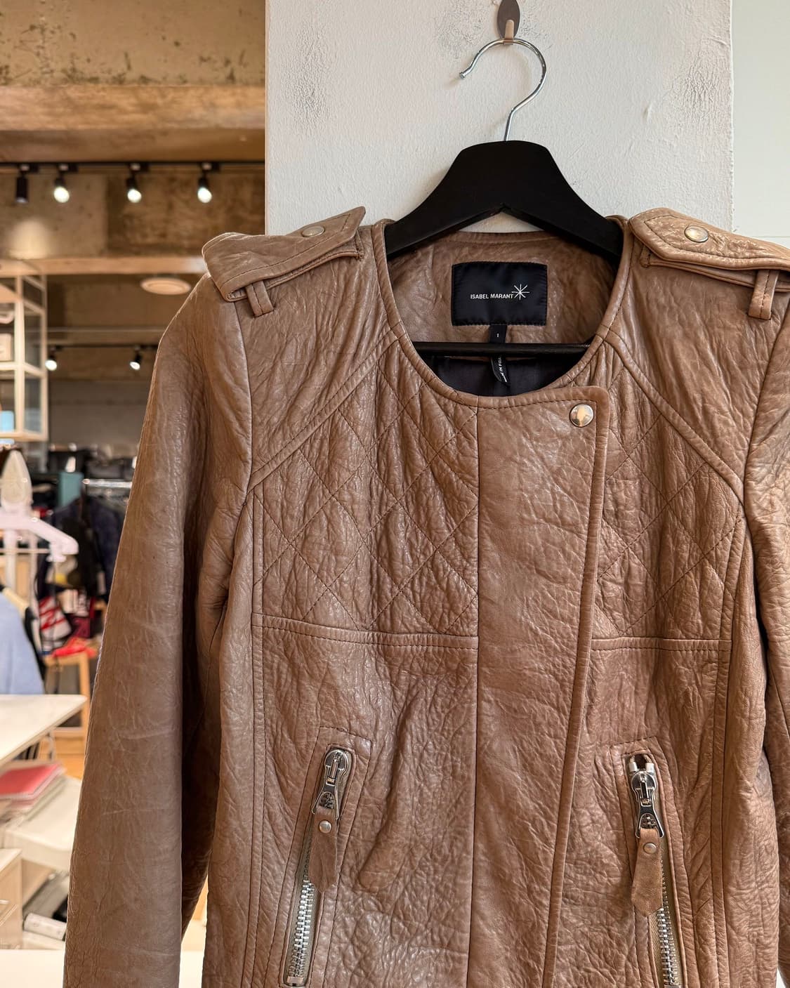 이자벨마랑 브라운 램스킨 레더 자켓  상품이미지4