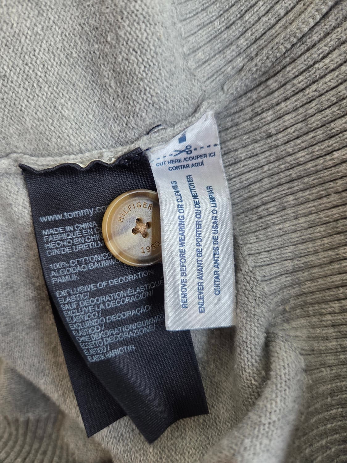 타미힐피거 니트 가디건 그레이/네이비 L/G 상품이미지5