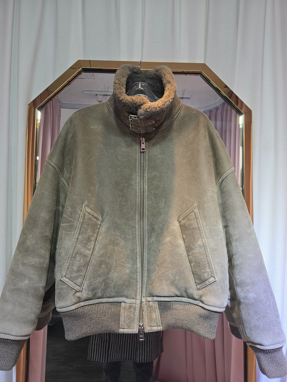 아미 램 시어링 봄버 자켓 M택포 상품이미지2