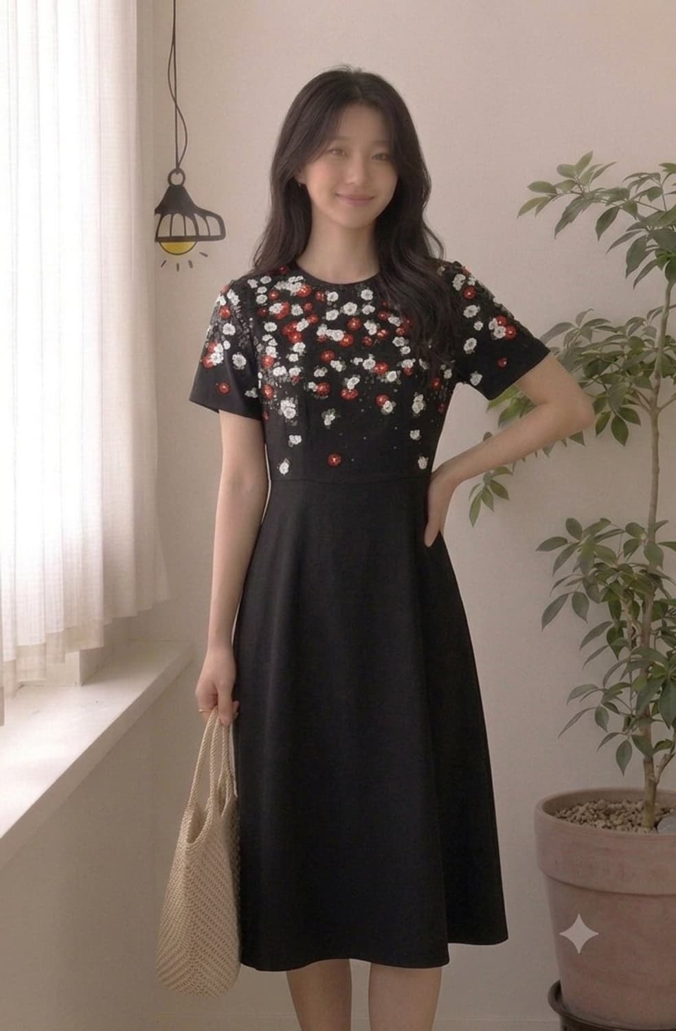[정품] VALENTINO ROMA 시퀸 플라워 비즈 자수 원피스 상품이미지1