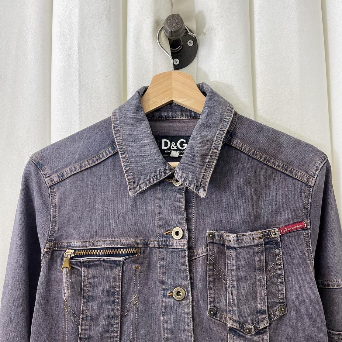 돌체앤가바나 흑청 멀티지퍼 트러커 자켓 상품이미지2