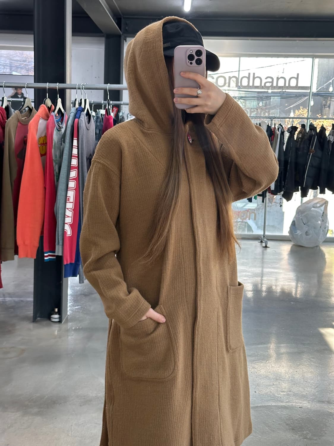 히스테릭글래머 히스걸 울 후디드 로브코트 상품이미지4