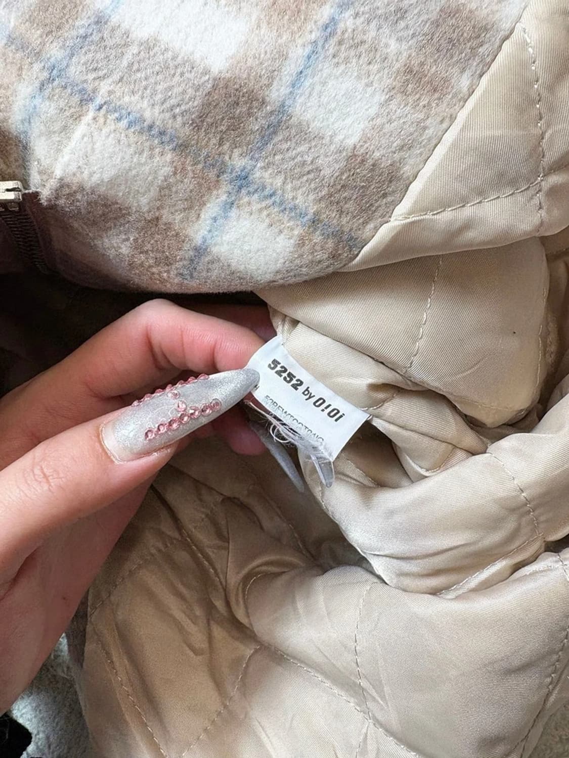 OiOi 오버핏 체크 더플 후디 코트 PN6832 상품이미지9