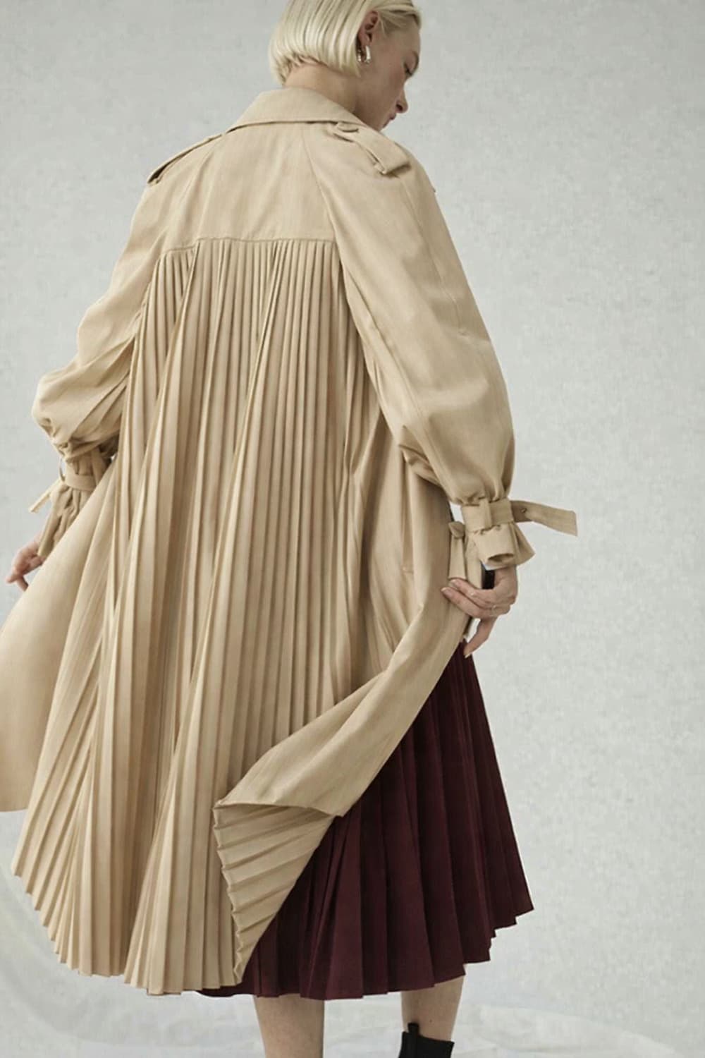 새상품) another lounge 플리츠 벌룬 트렌치코트  상품이미지3