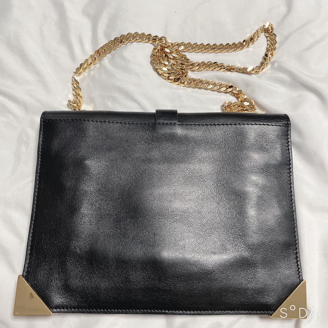 베르사체 Versus 블랙 레더 체인 숄더백 상품이미지4