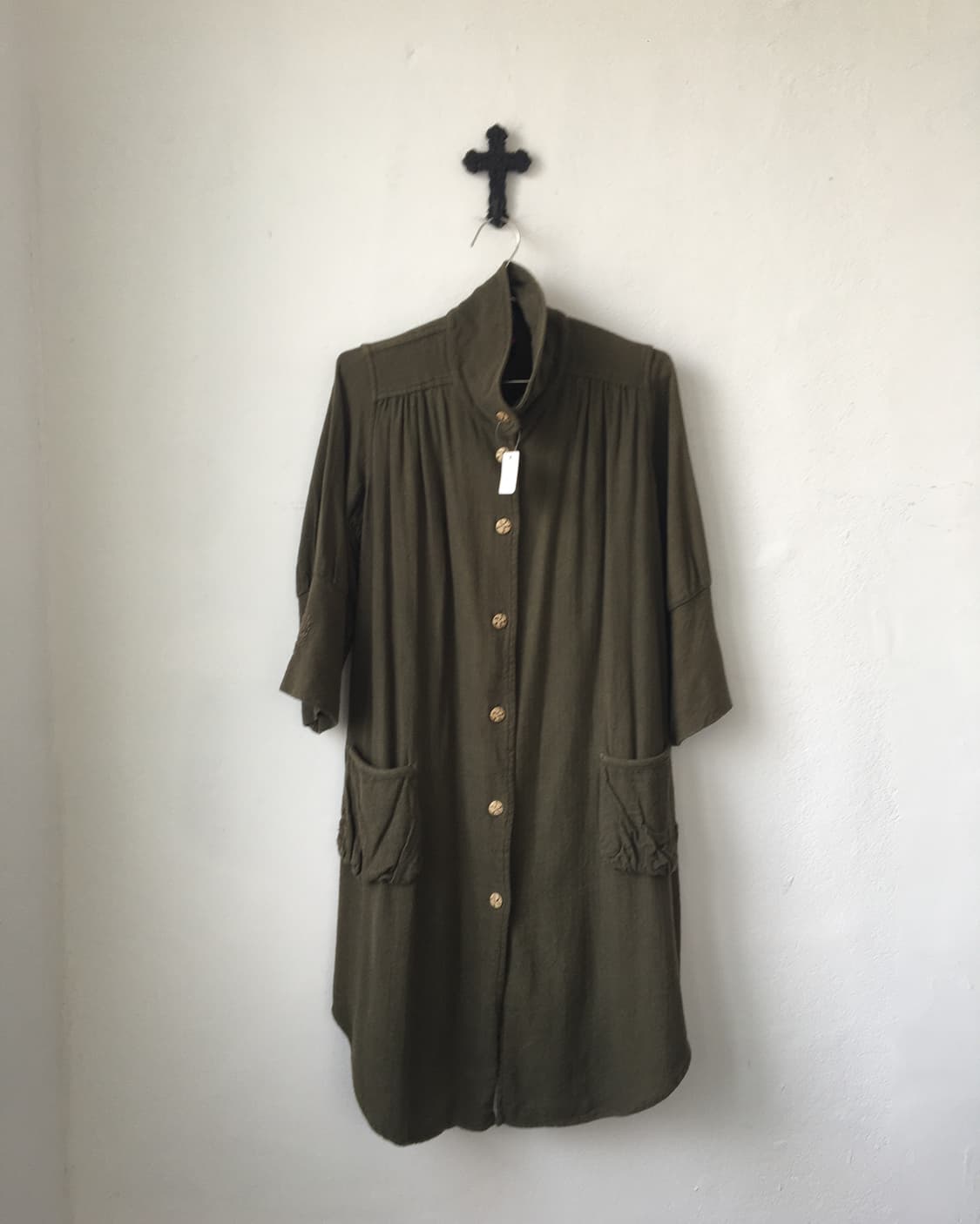 Embroidery point high neck long jacket 상품이미지2