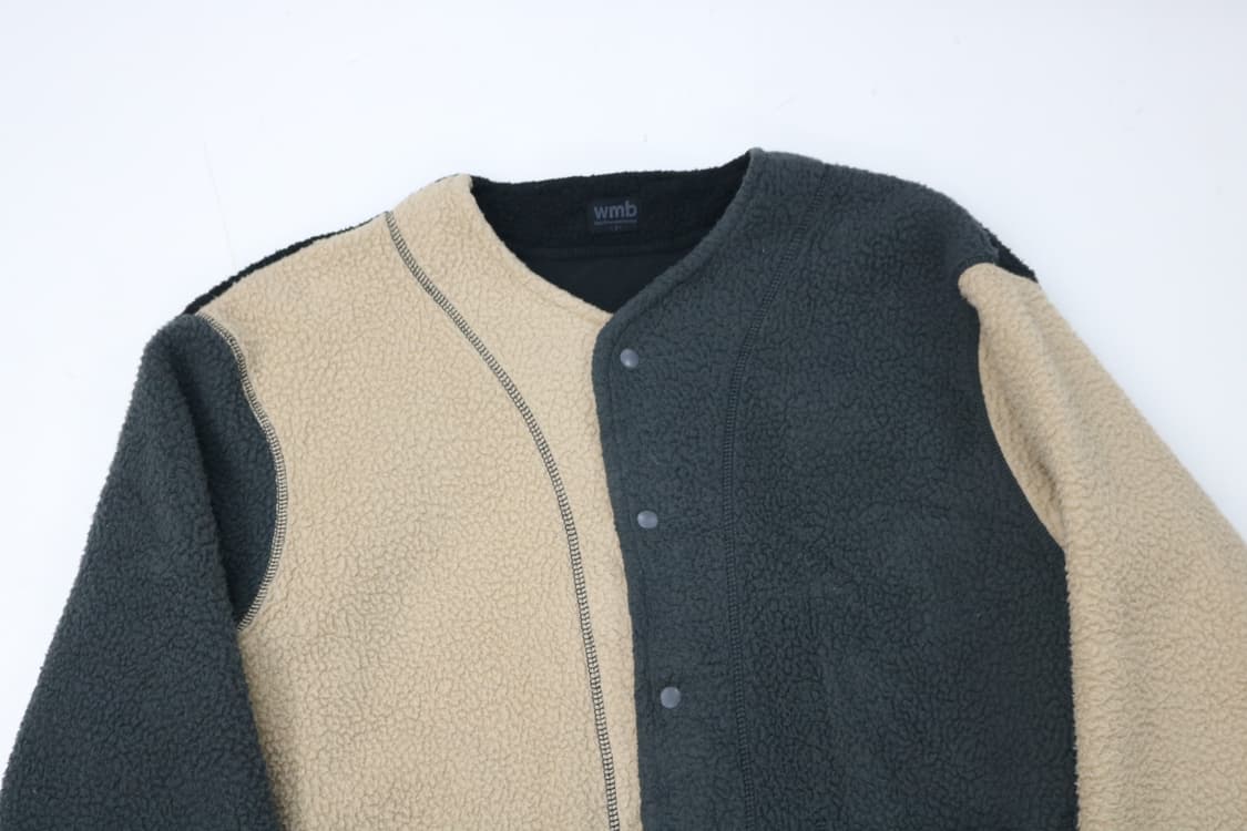 wmb 웍맨 멀티 컬러 블록 플리스 보아 가디건 상품이미지3