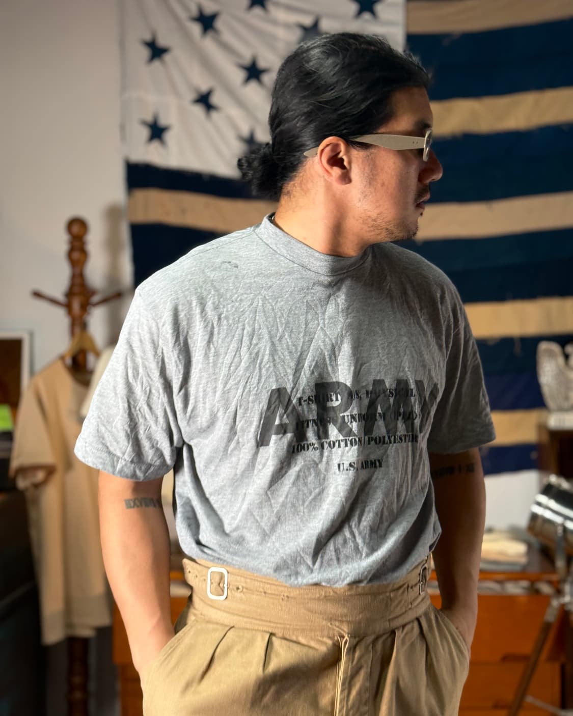 90's U.S Army 'Spec.' 스텐실 IPFU 티셔츠 XL 상품이미지8