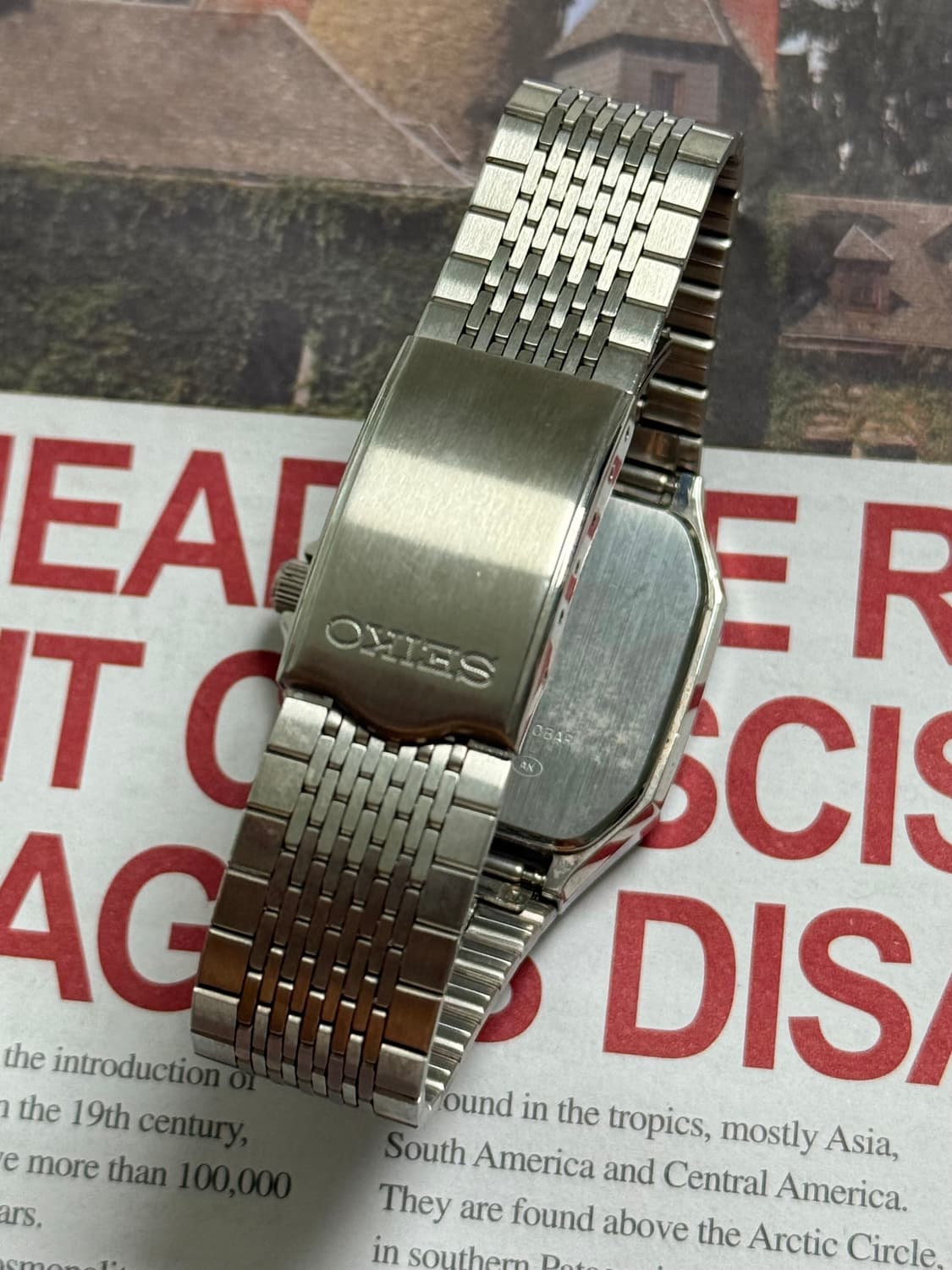 Seiko 세이코 쿼츠 SPRIT 스퀘어 스노우 플레이크 Day-Date 상품이미지6