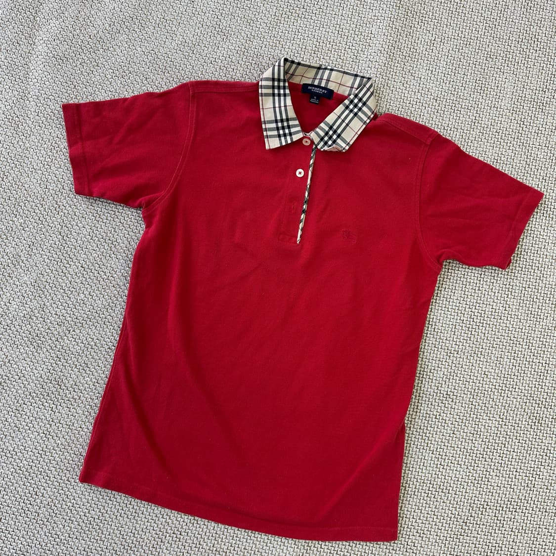 S 카라 체크 반팔 카라 티셔츠 0327D 상품이미지1