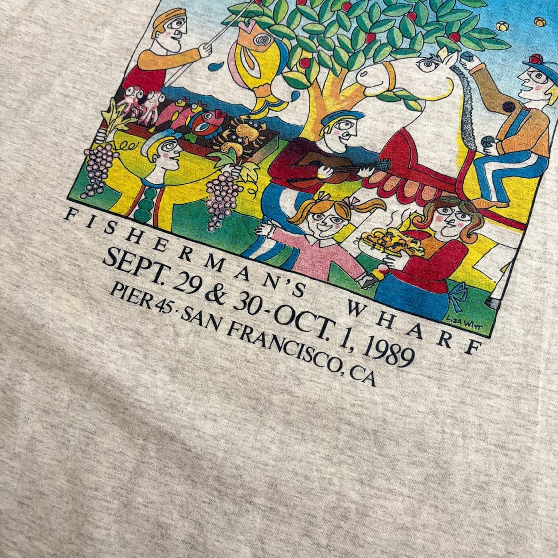 80s USA 페스타 이탈리아나 축제 기념 빈티지 반팔티 XL 상품이미지5