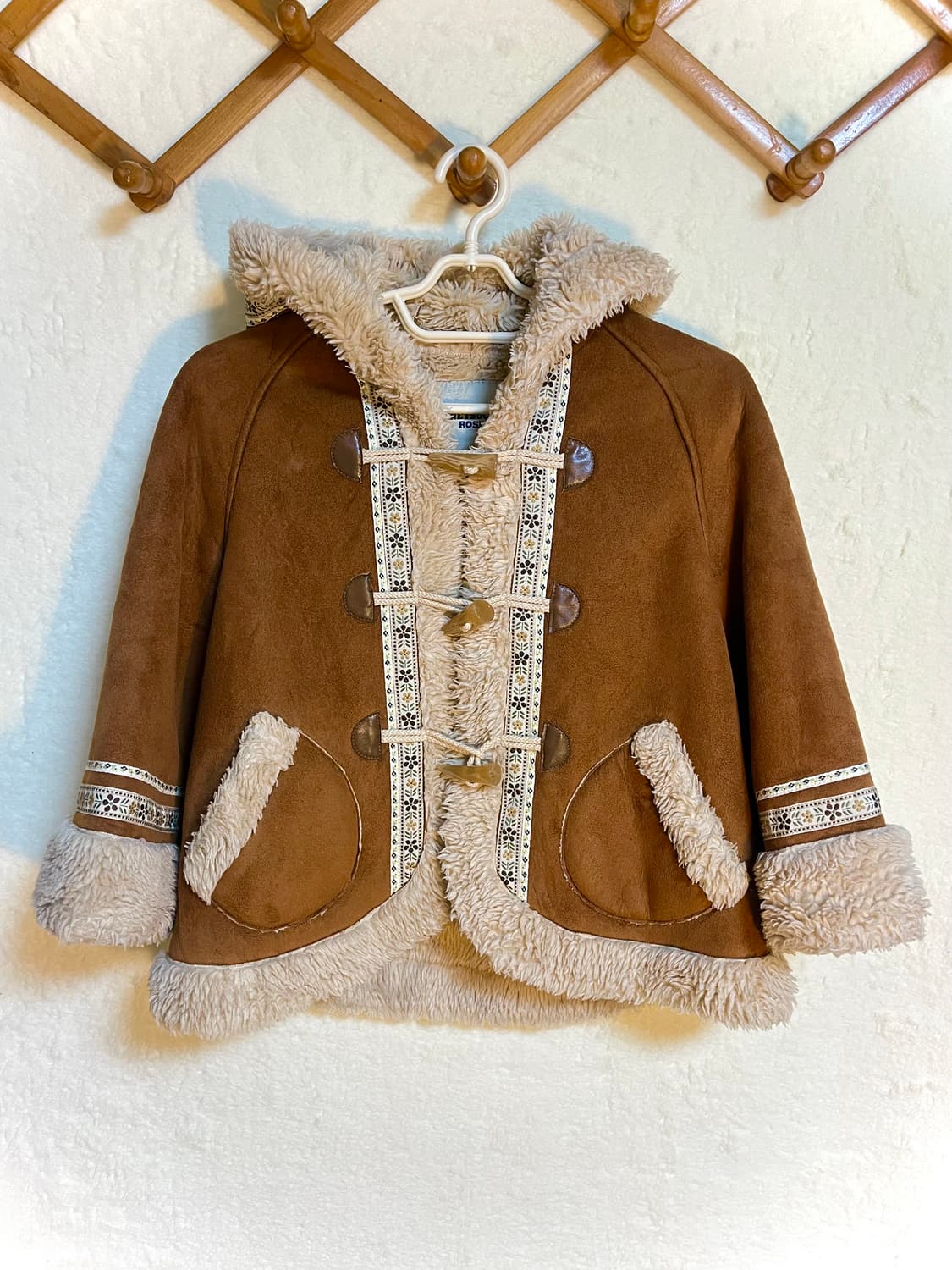 빈티지 히피 양털 후드 무스탕 모리걸 코트 자켓 상품이미지1