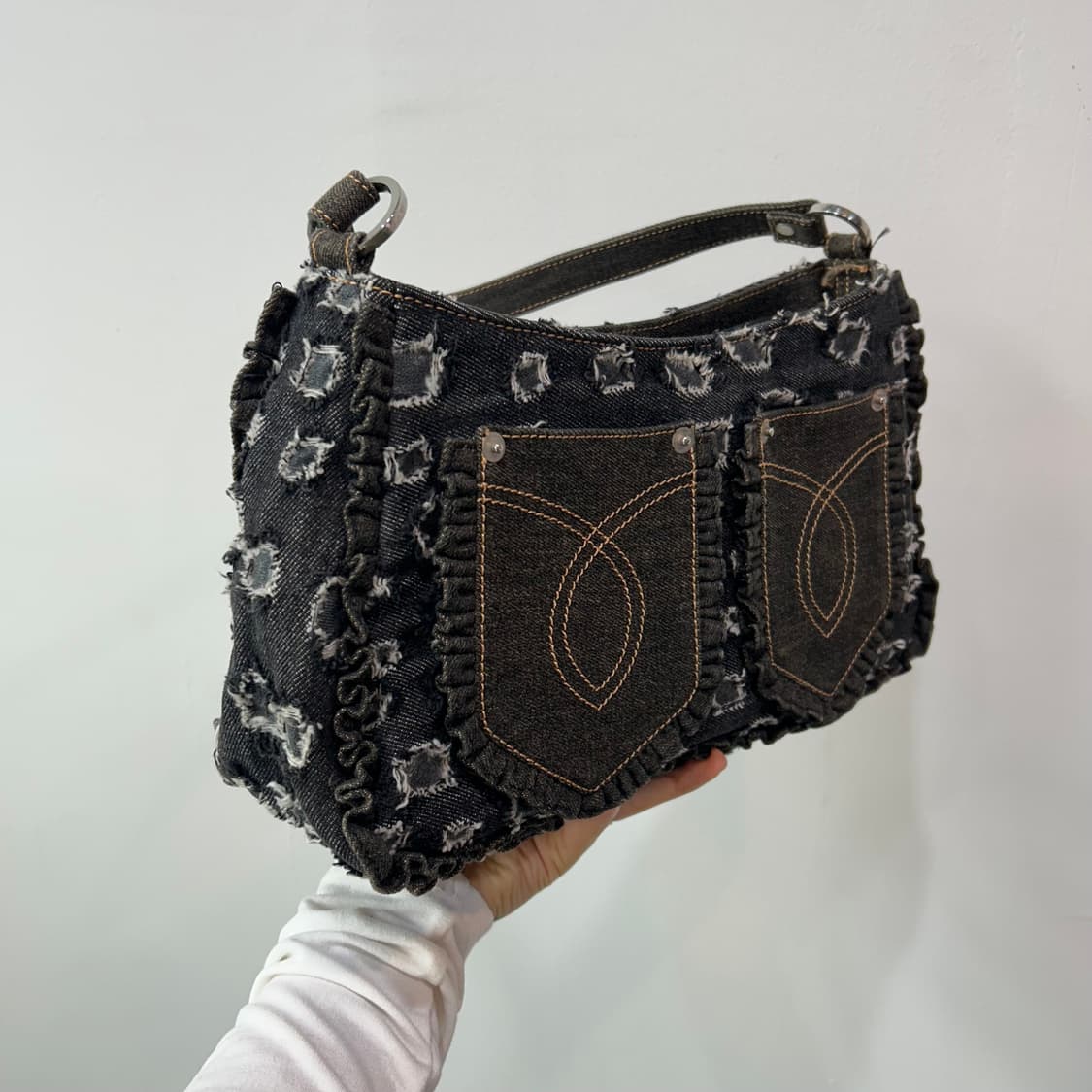 데님 그런지 포켓 숄더백 상품이미지3