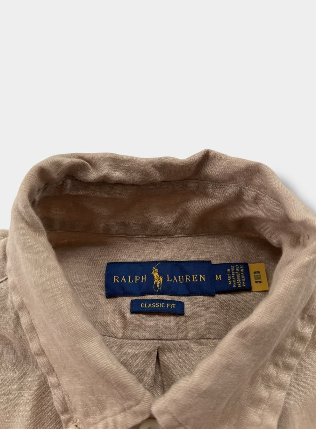 폴로 QR라벨 린넨베이지 셔츠 상품이미지3