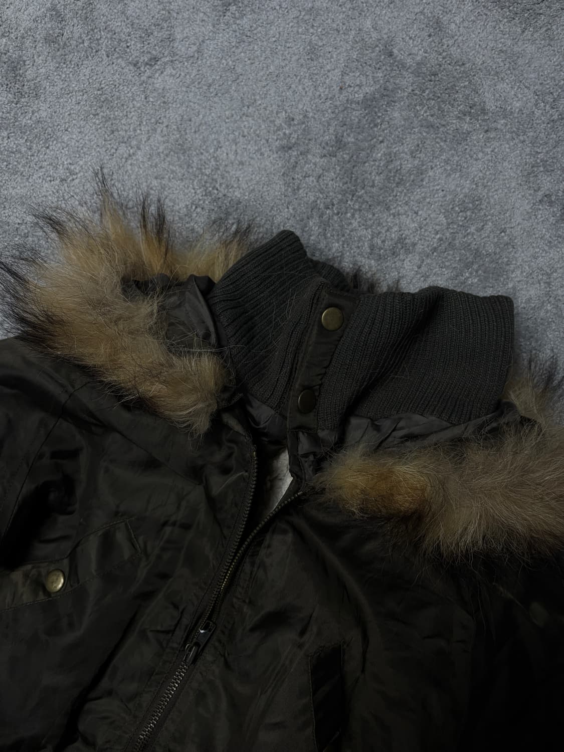 Vintage 00's punk fishtail fur hood  상품이미지6