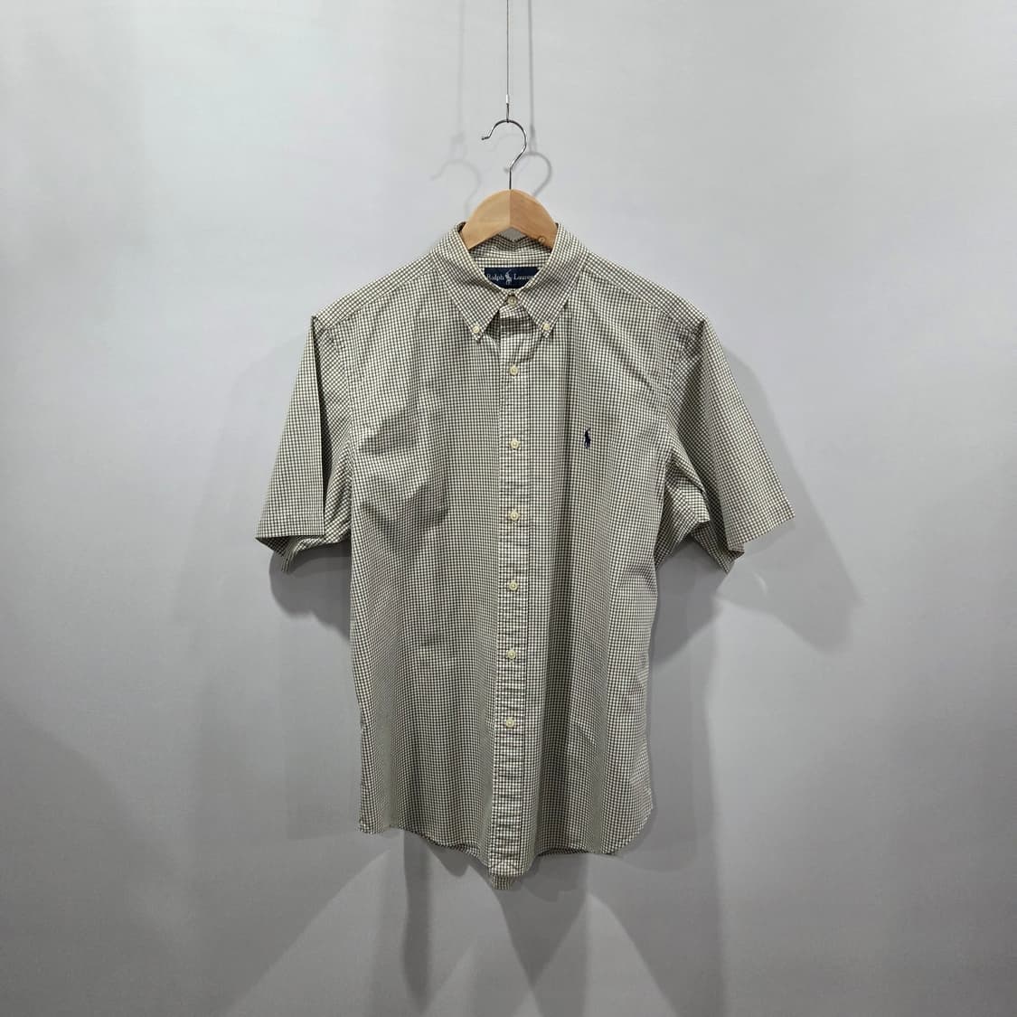 폴로랄프로렌 버튼다운 그린 체크 반팔셔츠 L 상품이미지1