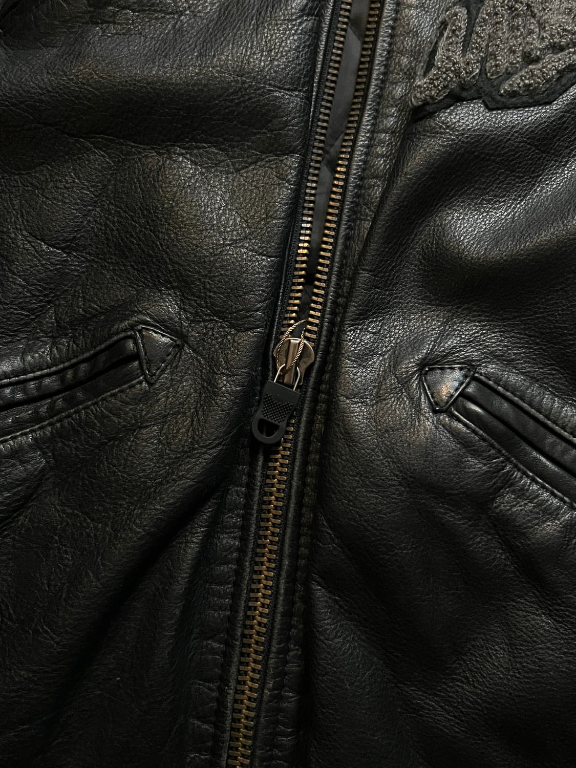 [S]AVIREX 아비렉스 TRACK FIELD 레더 바시티 자켓 상품이미지6