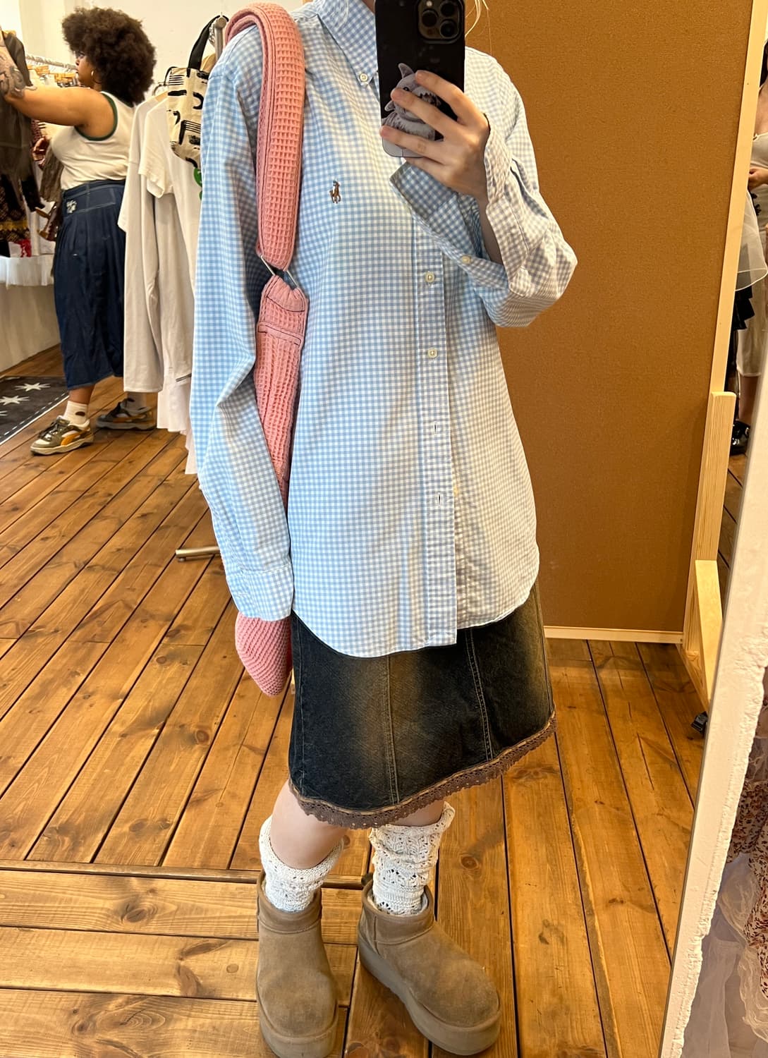 폴로 스카이블루 체크 셔츠 상품이미지4