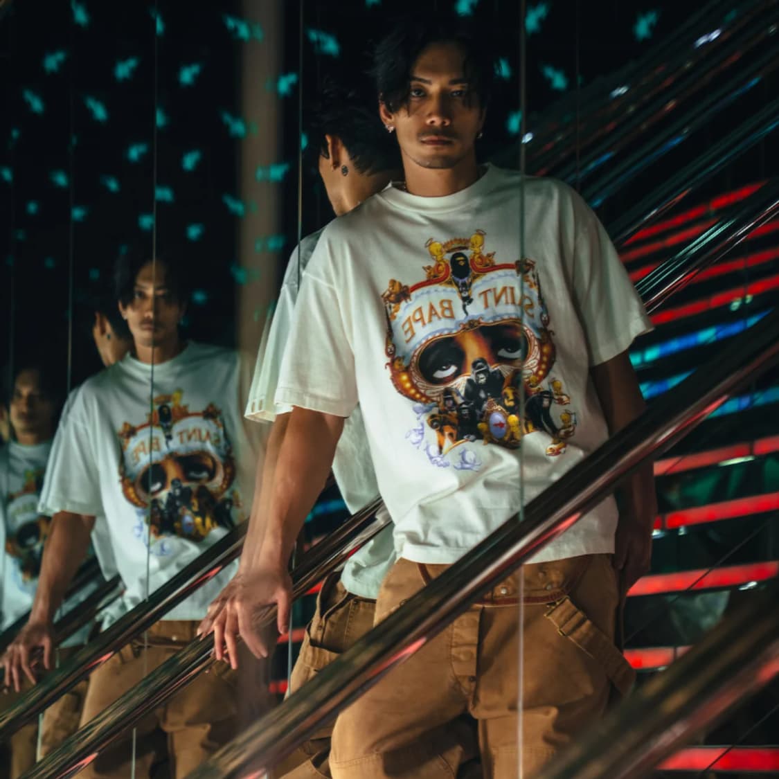 [새상품/XL] 세인트미카엘 x 베이프 반팔 제너레이션 티셔츠 화이트 상품이미지3