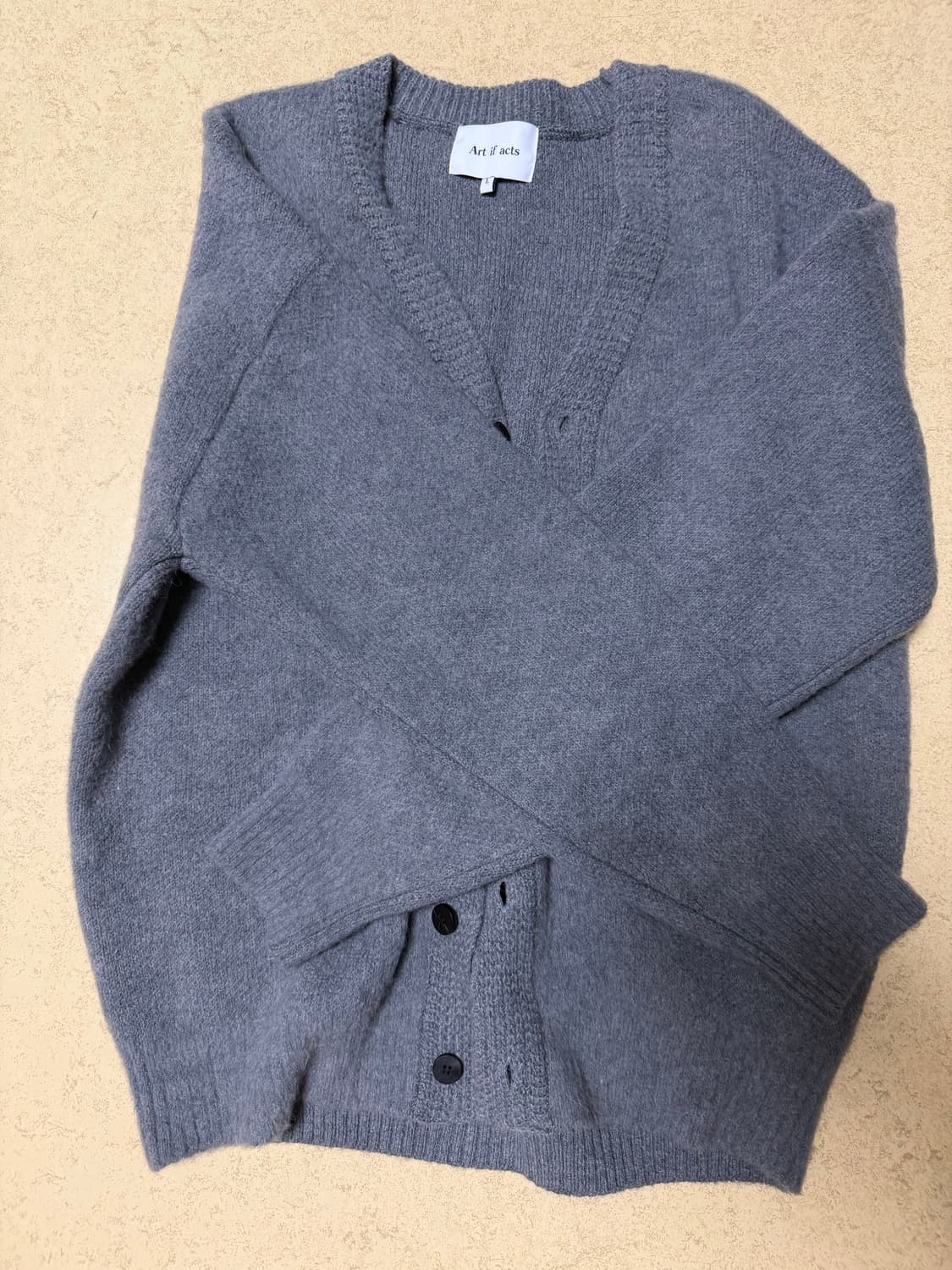 아트이프액츠 모헤어 브이넥 가디건L(그레이) 상품이미지2