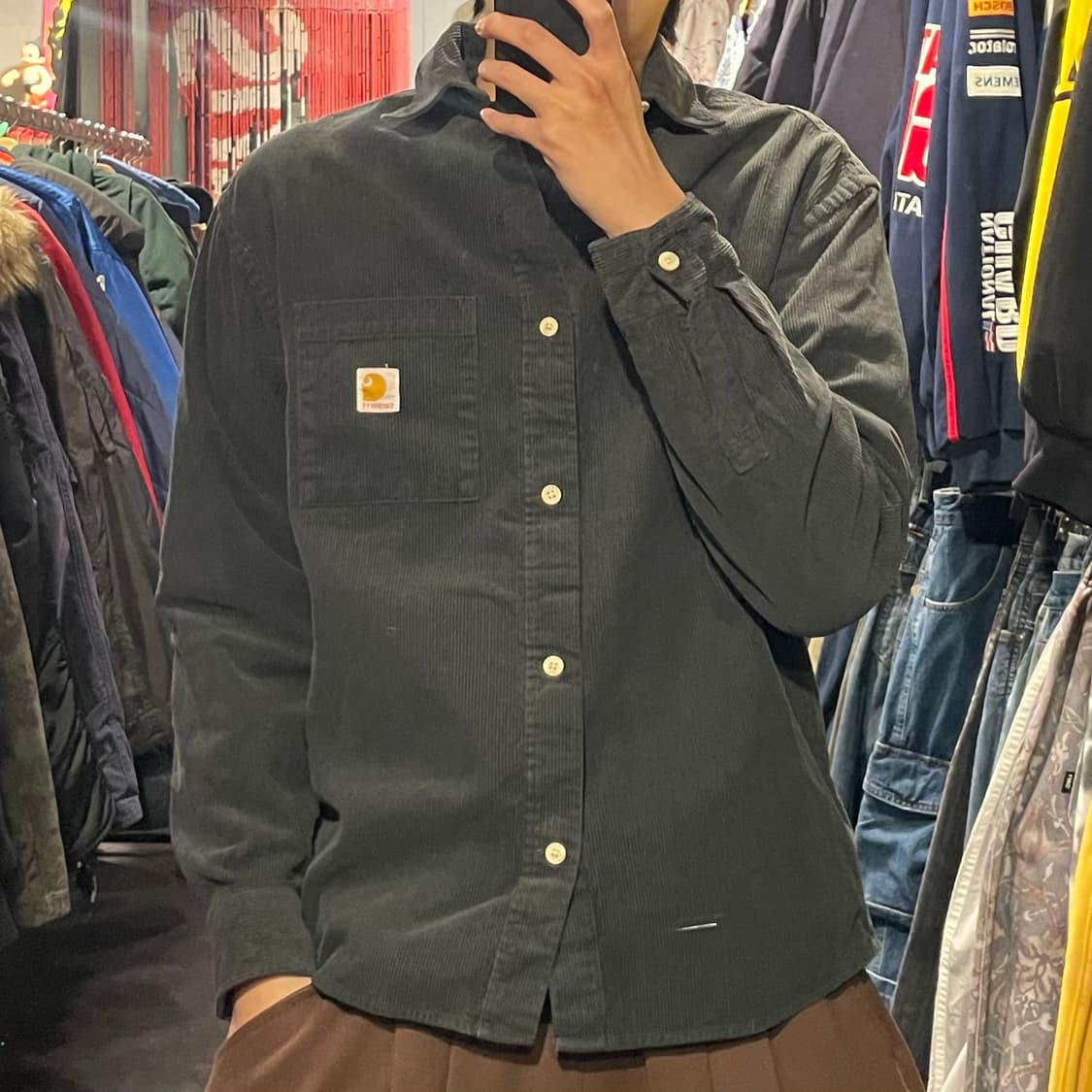 [IM] carhartt 칼하트 차콜 코듀로이 셔츠 상품이미지1