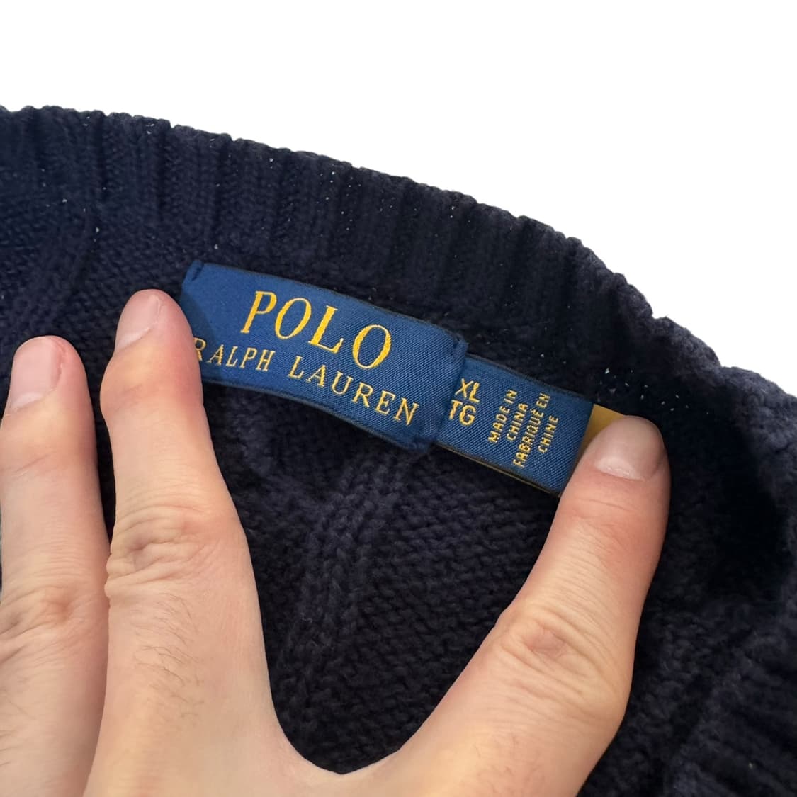 신형 qr라벨 폴로 랄프로렌 네이비 꽈배기 니트 상품이미지2
