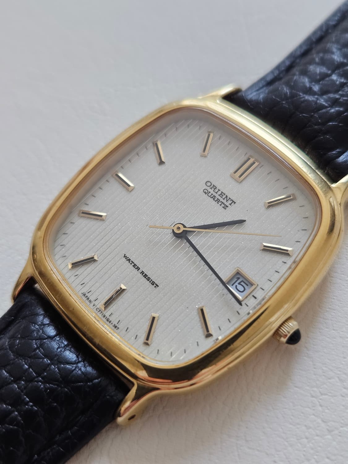 빈티지 오리엔트 쿼츠 금장 가죽 시계 상품이미지4