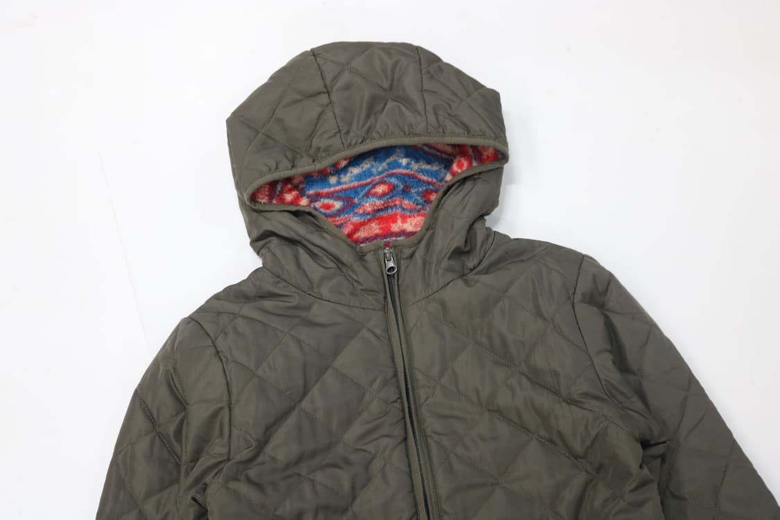 벤쿠베르(VENT COUVERT) 빈티지 카키 퀼팅 후드 자켓 (M) 상품이미지3